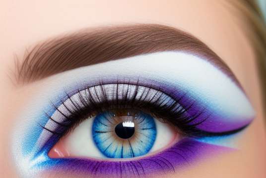 Makeup Mata: Mata Biru;  Cahaya, Kulit Percuma;  Rambut hitam