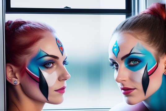 Olympic Makeup som krysser Finish Line - skjønnhet